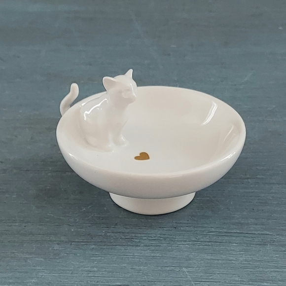 Ceramic Cat Ring Holder Dish